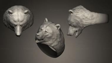 Jewelry rings Bear ring 21mm 3d model